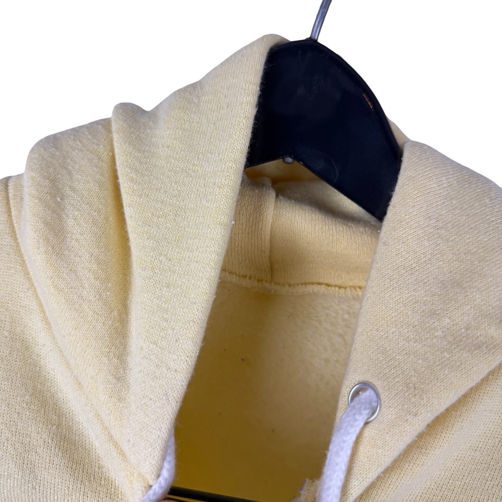 Vintage 1970s Pannill Made In USA Blank Yellow Full Zip Essential Hoodie Size XL - Picture 7 of 9